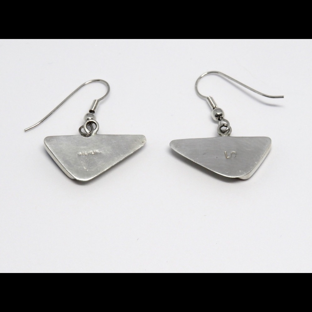 Sterling Silver Southwestern Multi Stone Earrings - Picture 4 of 4